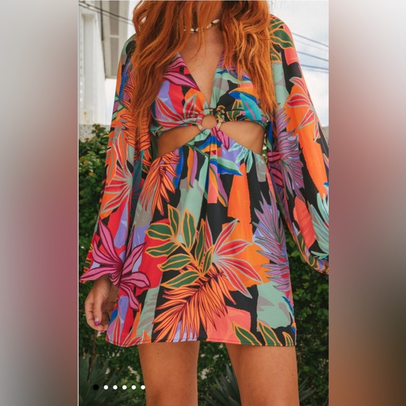 Show Me Your Mumu Go Out Cut Out Mini Dress ~ Tropical Paradise - Picture 3 of 7